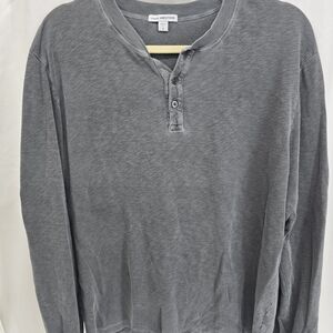 Men's Gray Henley Shirt